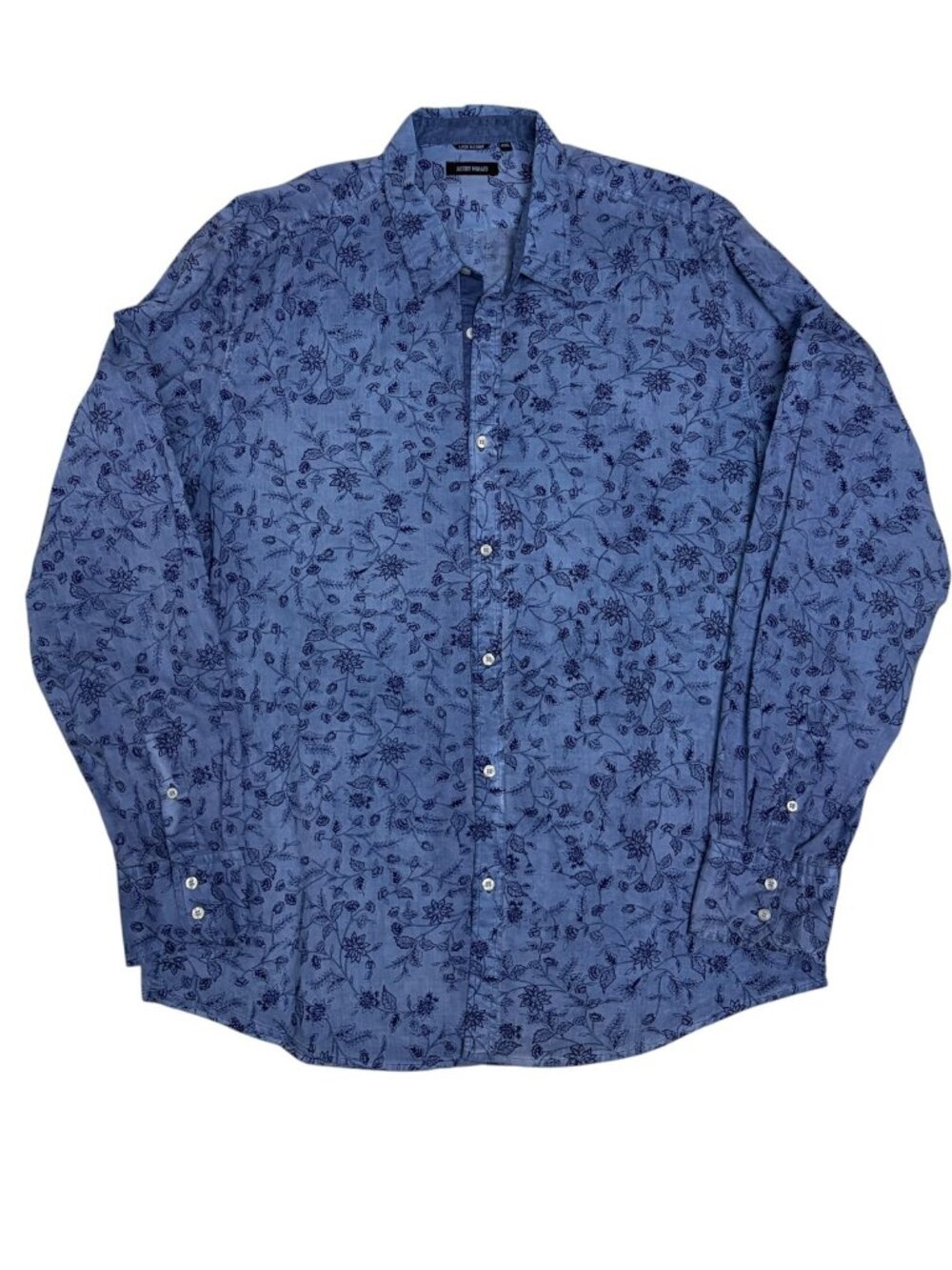 ANTONY MORATO Shirt Luxury Designer Blue Long Sleeve Casual Floral Mens 2XL